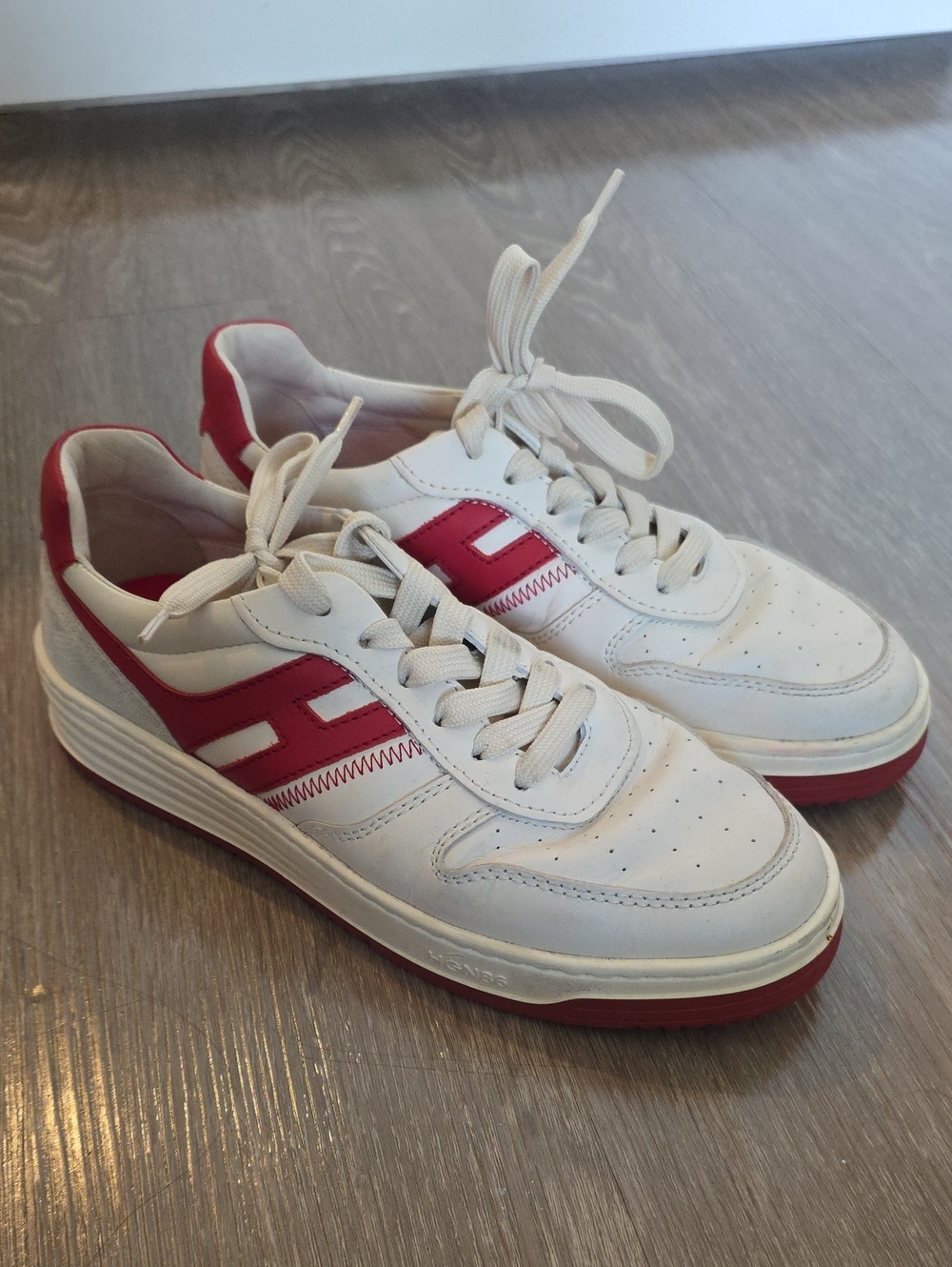 Hogan Red Bottom Sneakers, Leather